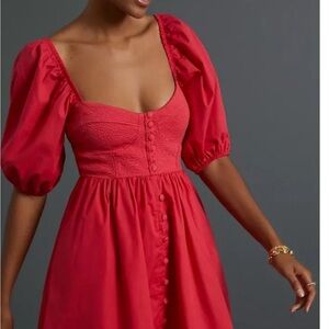 Red corset dress anthropology.